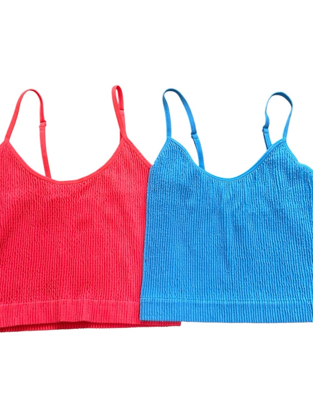 2 cropped seamless athletic tank tops size S/M